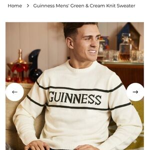 Guinness Men's Cream Crewneck Sweater